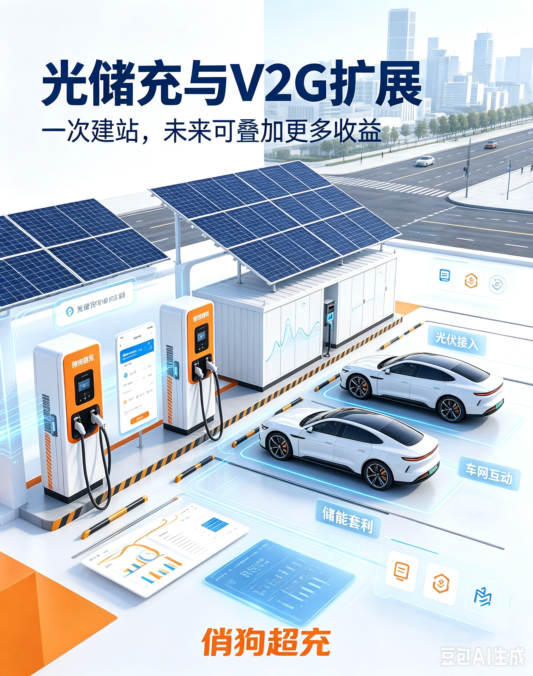 设备原生兼容光储充、V2G 扩展,一站多模式,未来可叠加新增盈利点